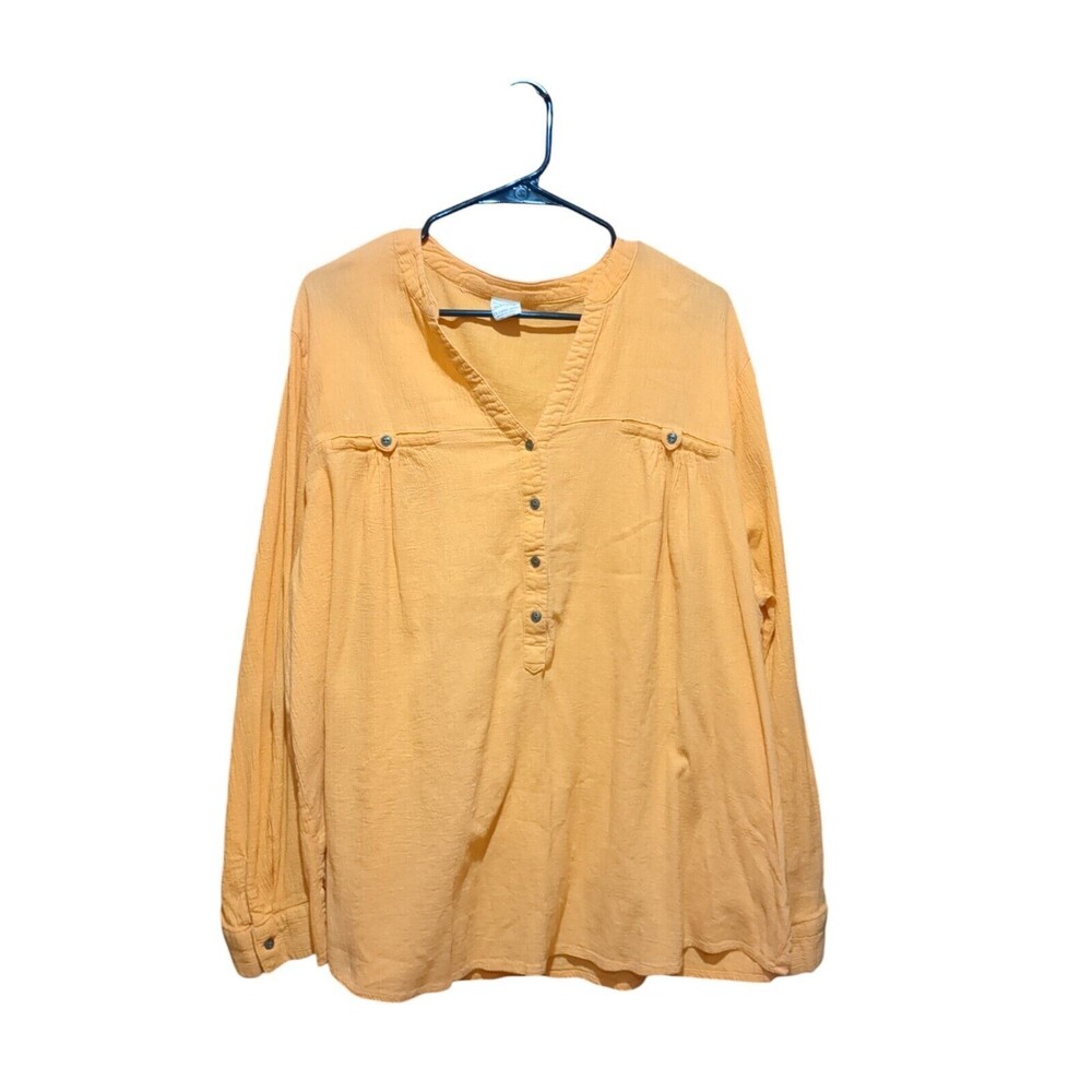 Faded Glory Shirt Woman’s 2X 18-20W Orange Shirt